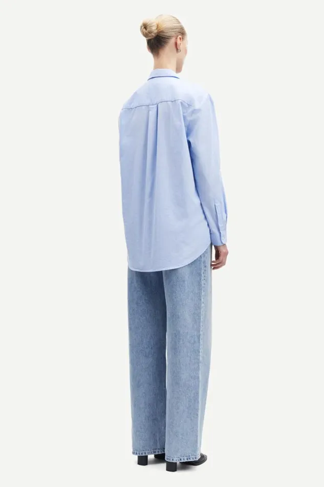 Woman Caico Shirt 6135 6135 Oxford Blue Samse Samse Shirts and Blouses