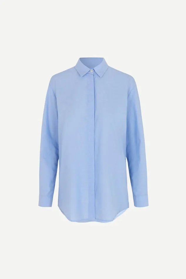 Woman Caico Shirt 6135 6135 Oxford Blue Samse Samse Shirts and Blouses