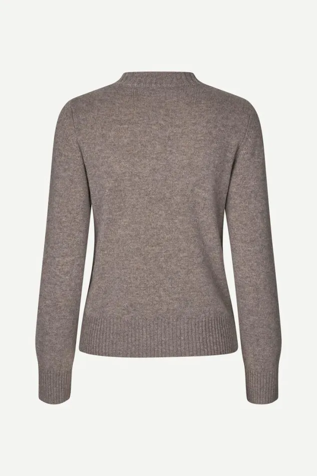 Woman Charlotte Knit Sweater 15010 Grey Blue Mel Samse Samse Knitwear