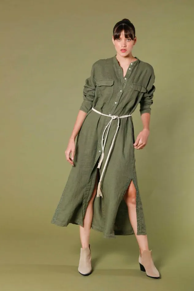 Woman Colette Dress Long Dress In Linen With Rope Belt Regular Mason039s Dresses Woman Colette Dress Long Dress In Linen With Rope Belt Regular Mason039s Dresses