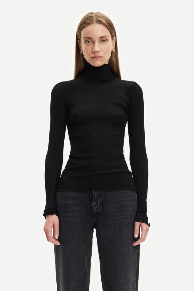 Woman Doudo Tn Tshirt Ls 13020 Black Samse Samse Tshirts