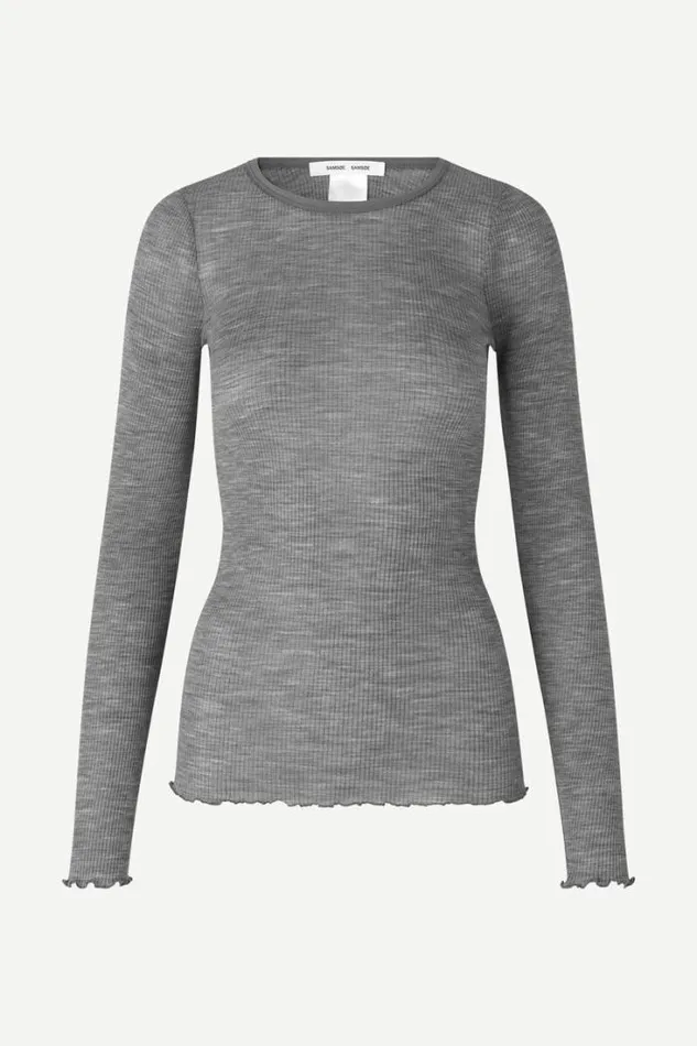 Woman Doudo Tshirt Ls 13020 Grey Mel Samse Samse Tshirts