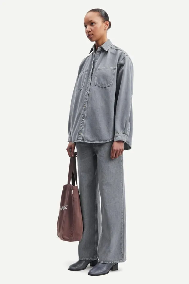 Woman Eleanor Shirt 15061 Mist Samse Samse Shirts and Blouses