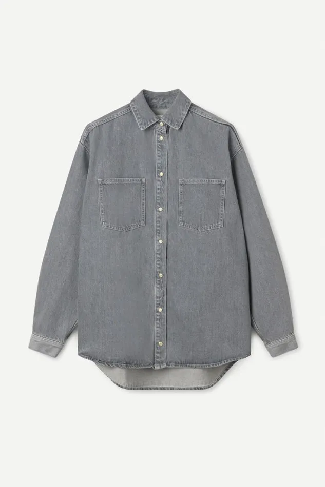 Woman Eleanor Shirt 15061 Mist Samse Samse Shirts and Blouses