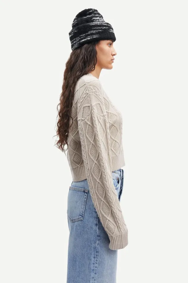 Woman Eliette Crew Neck Crop 14938 Nacreous Clouds Samse Samse Knitwear