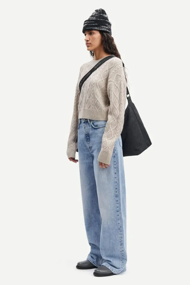 Woman Eliette Crew Neck Crop 14938 Nacreous Clouds Samse Samse Knitwear