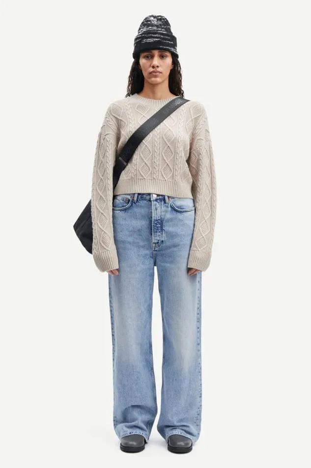 Woman Eliette Crew Neck Crop 14938 Nacreous Clouds Samse Samse Knitwear