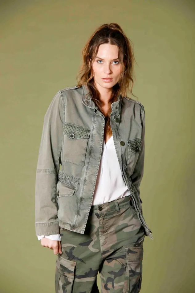 Woman Eva Field Jacket In Cotton With Studs Mason039s Jackets