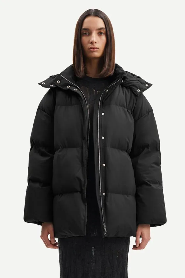Woman Hana Drawstring 14887 Black Samse Samse Jackets and Coats