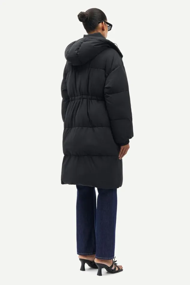 Woman Hana Drawstring Coat 14887 Black Samse Samse Jackets and Coats