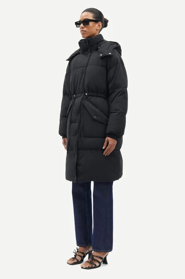Woman Hana Drawstring Coat 14887 Black Samse Samse Jackets and Coats