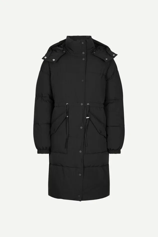 Woman Hana Drawstring Coat 14887 Black Samse Samse Jackets and Coats