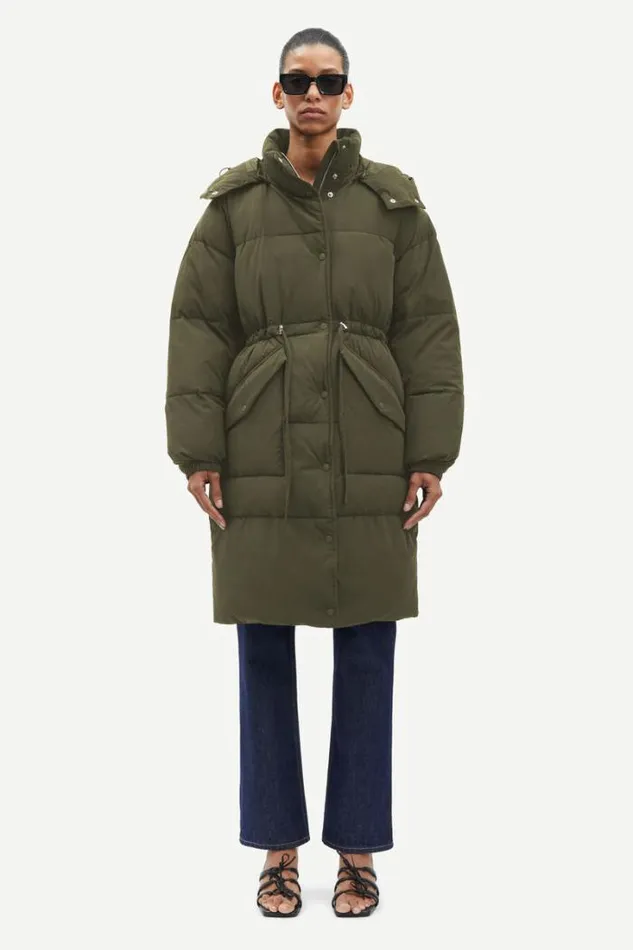 Woman Hana Drawstring Coat 14887 Major Brown Samse Samse Jackets and Coats