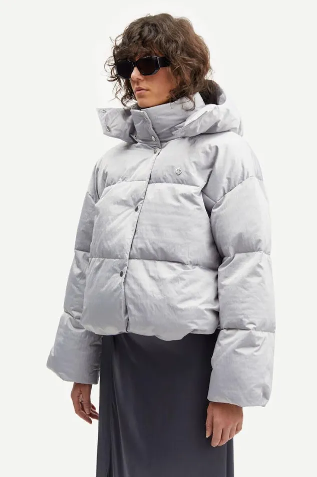 Woman Hana Short Jacket 14868 Silver Samse Samse Jackets and Coats