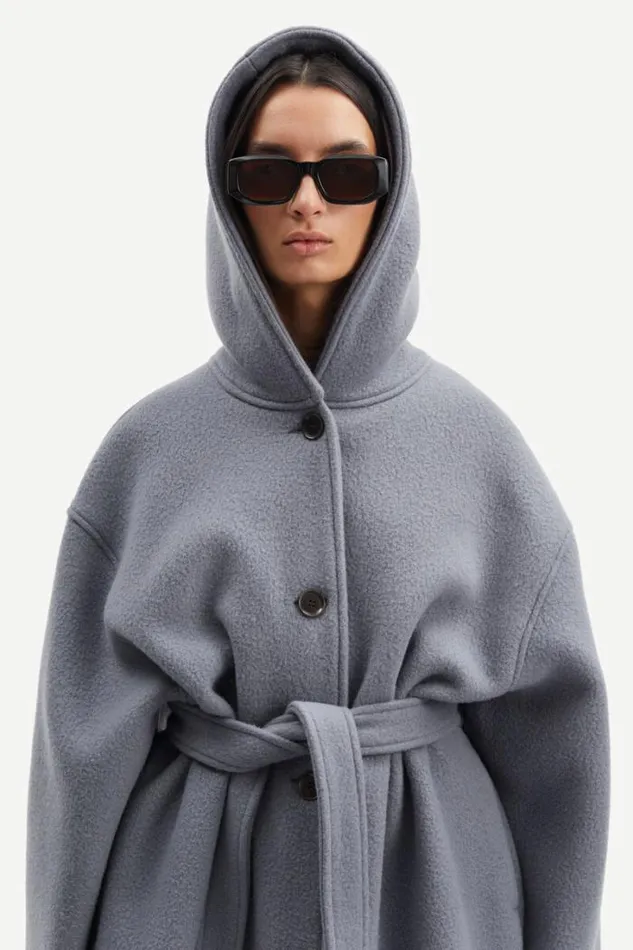Woman Hanneli Coat 14881 Blue Granite Samse Samse Jackets and Coats