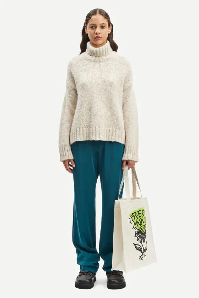 Woman Hoys Straight Pants 7331 Atlantic Deep Samse Samse Trousers