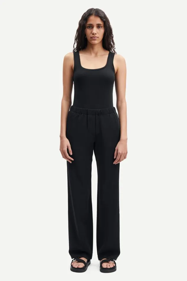 Woman Hoys Straight Pants 7331 Black Samse Samse Trousers