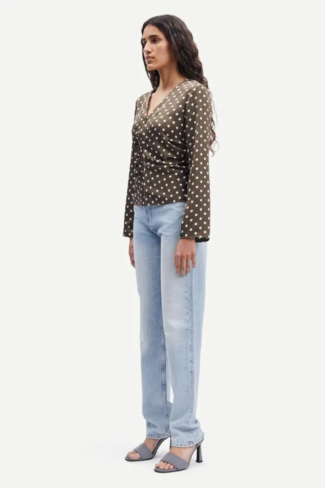 Woman Ivanka Blouse 14896 Dott Brown Samse Samse Shirts and Blouses