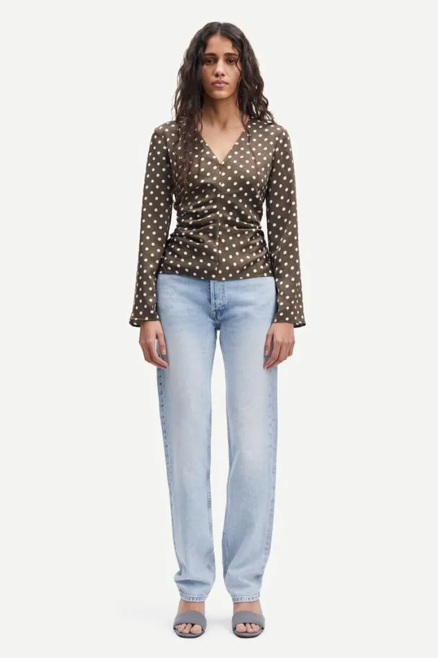 Woman Ivanka Blouse 14896 Dott Brown Samse Samse Shirts and Blouses