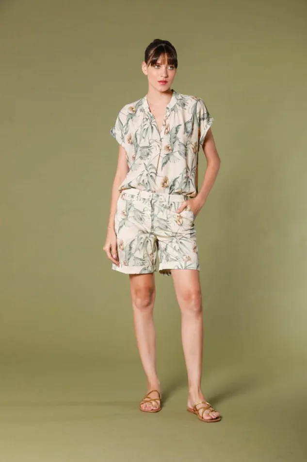 Woman Jaqueline Curvie Chino Bermuda In Twill With Floreal Pattern Curvy Mason039s Bermudas