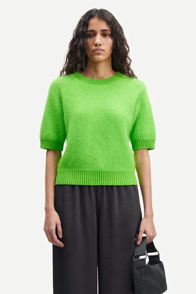 Woman Jeanne Short Sleeves 14945 Green Flash Samse Samse Knitwear