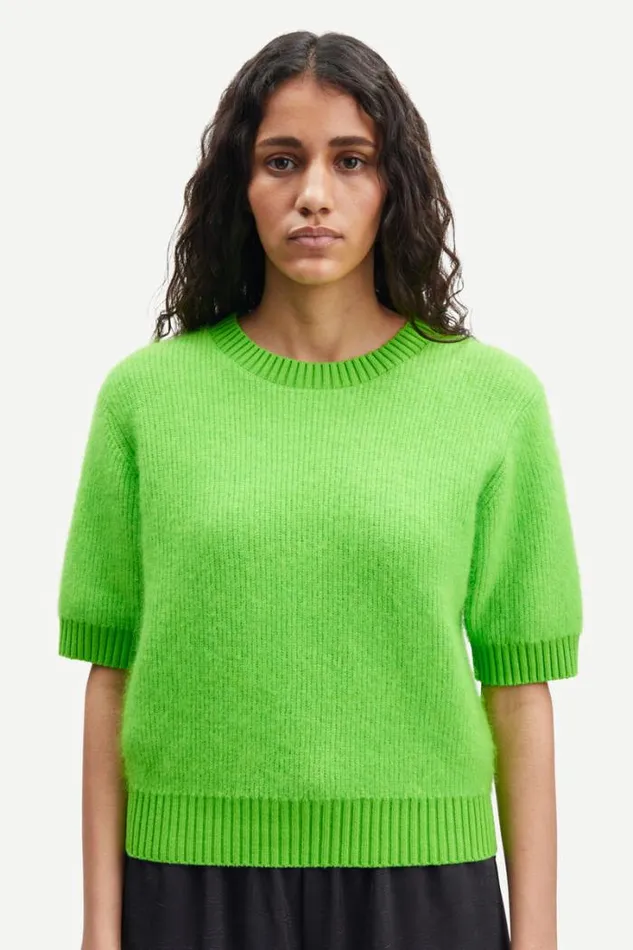 Woman Jeanne Short Sleeves 14945 Green Flash Samse Samse Knitwear