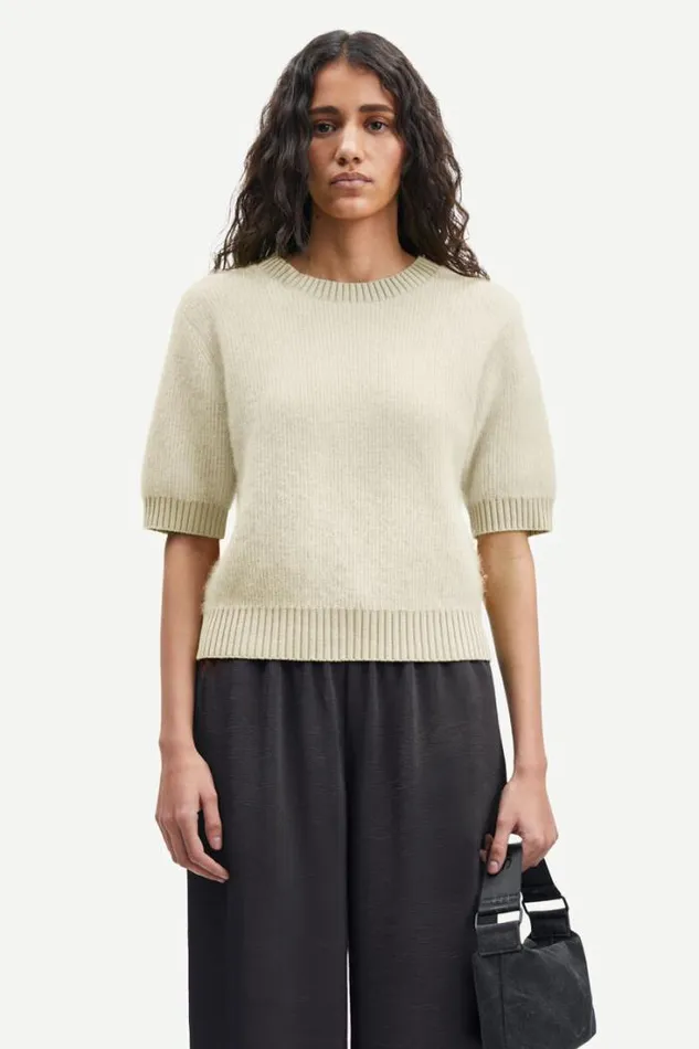 Woman Jeanne Short Sleeves 14945 White Onyx Samse Samse Knitwear