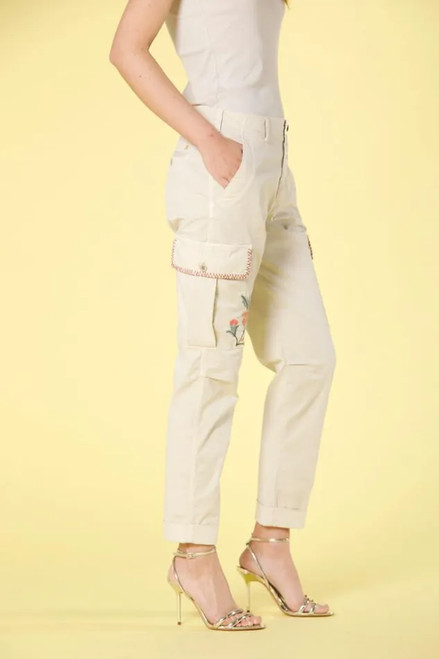 Woman Judy Archivio Cargo Pants In Cotton Twill With Embroidery Relaxed Mason039s Pants