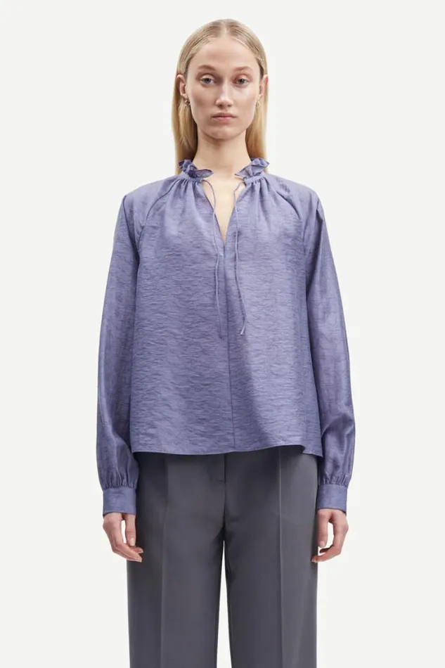 Woman Karookhi Blouse 14641 Blue Granite Whizz Samse Samse Shirts and Blouses