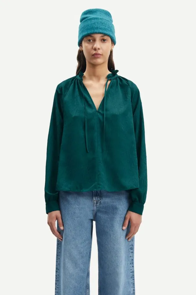 Woman Karookhi Blouse 15043 Atlantic Deep Samse Samse Shirts and Blouses