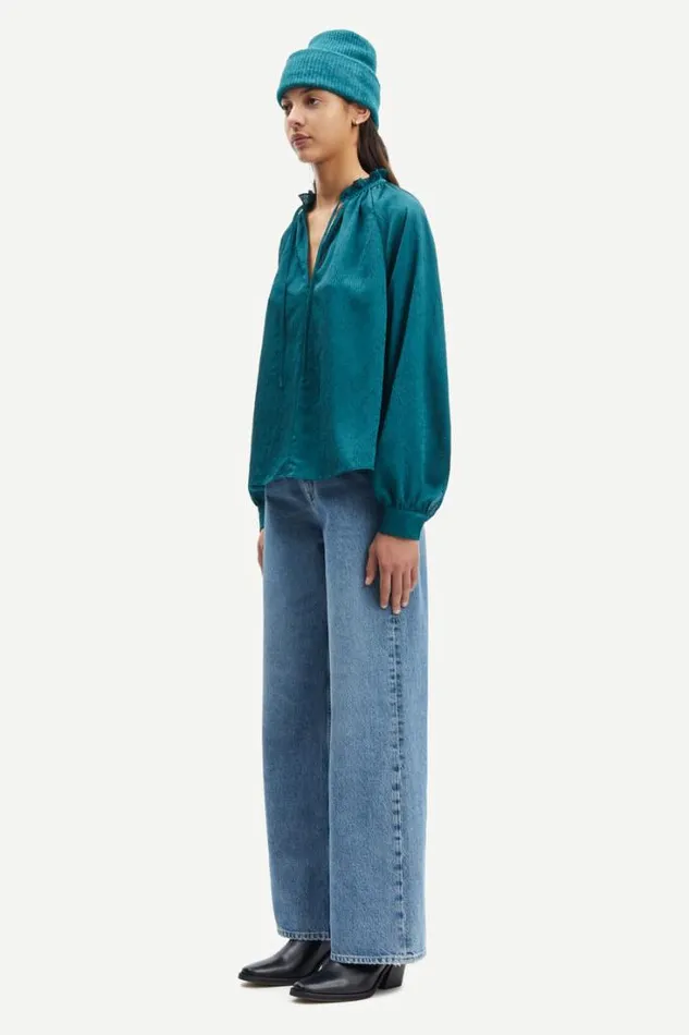 Woman Karookhi Blouse 15043 Atlantic Deep Samse Samse Shirts and Blouses