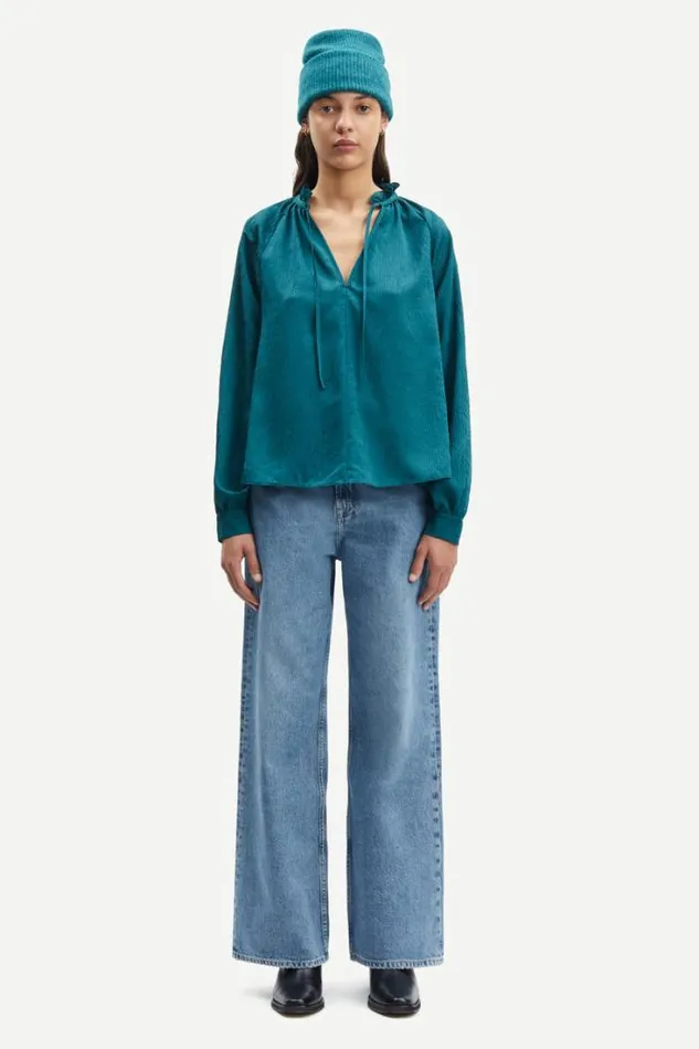 Woman Karookhi Blouse 15043 Atlantic Deep Samse Samse Shirts and Blouses