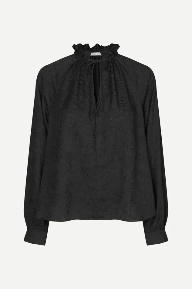 Woman Karookhi Blouse 15043 Black Samse Samse Shirts and Blouses