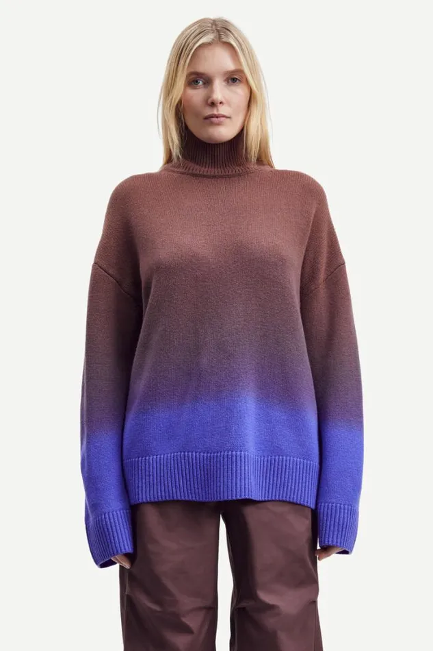 Woman Keiks Turtleneck 15023 Peppercorn Ombre Samse Samse Knitwear