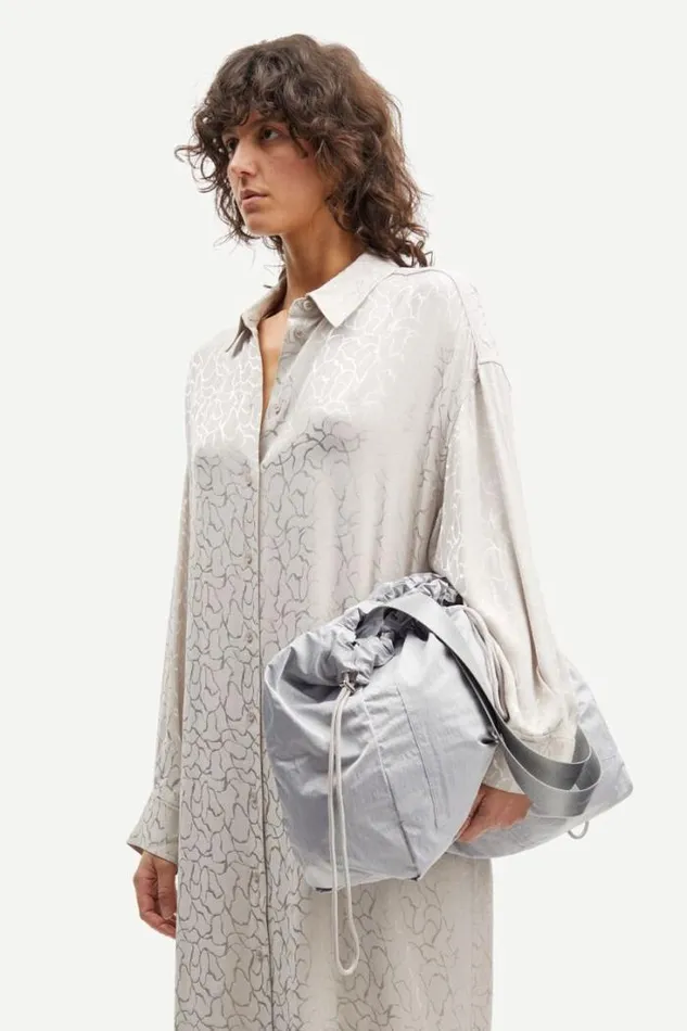 Woman Lara Shopper L 14868 Silver Samse Samse Bags and Wallets