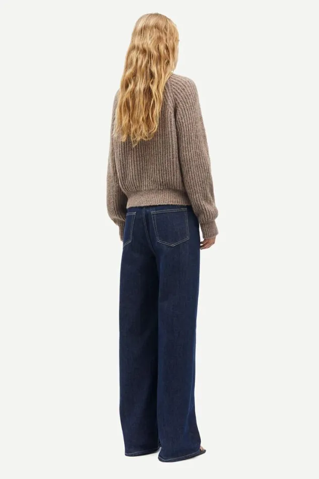 Woman Layla Crew Neck 15009 Grey Blue Mel Samse Samse Knitwear
