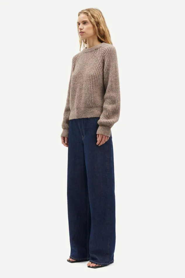 Woman Layla Crew Neck 15009 Grey Blue Mel Samse Samse Knitwear