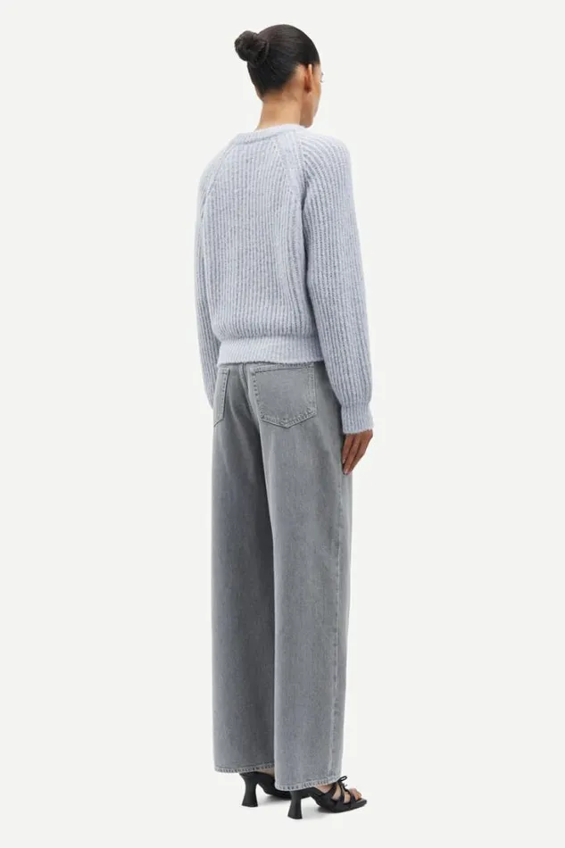 Woman Layla Crew Neck 15009 Oxford Blue Mel Samse Samse Knitwear