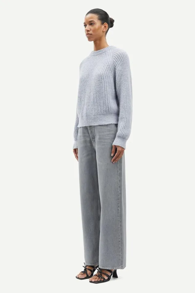 Woman Layla Crew Neck 15009 Oxford Blue Mel Samse Samse Knitwear