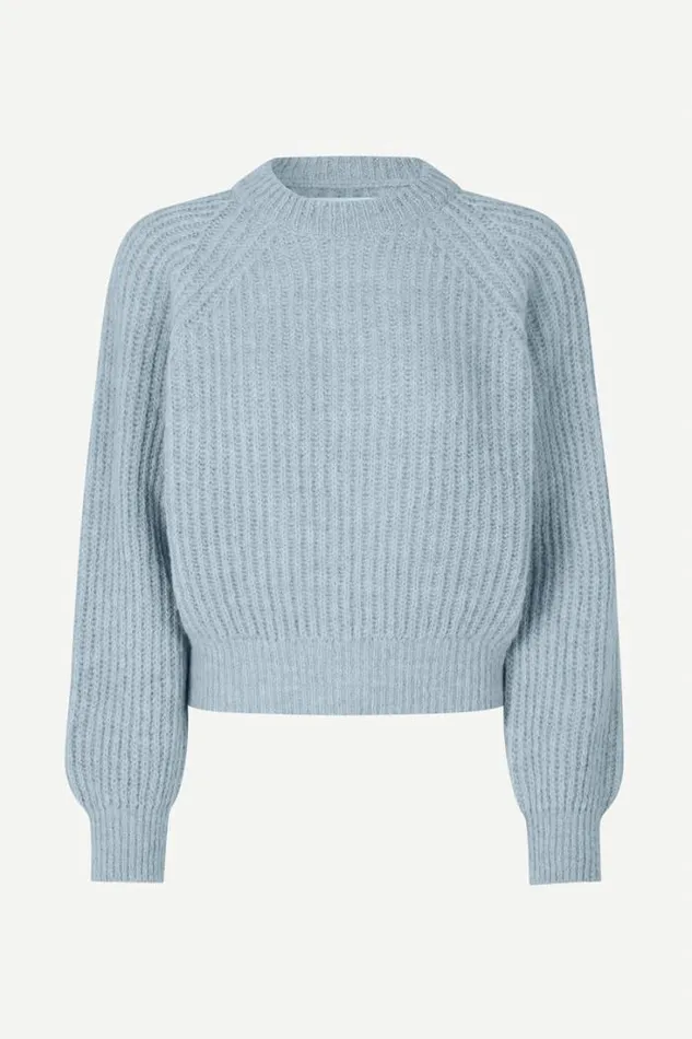 Woman Layla Crew Neck 15009 Oxford Blue Mel Samse Samse Knitwear