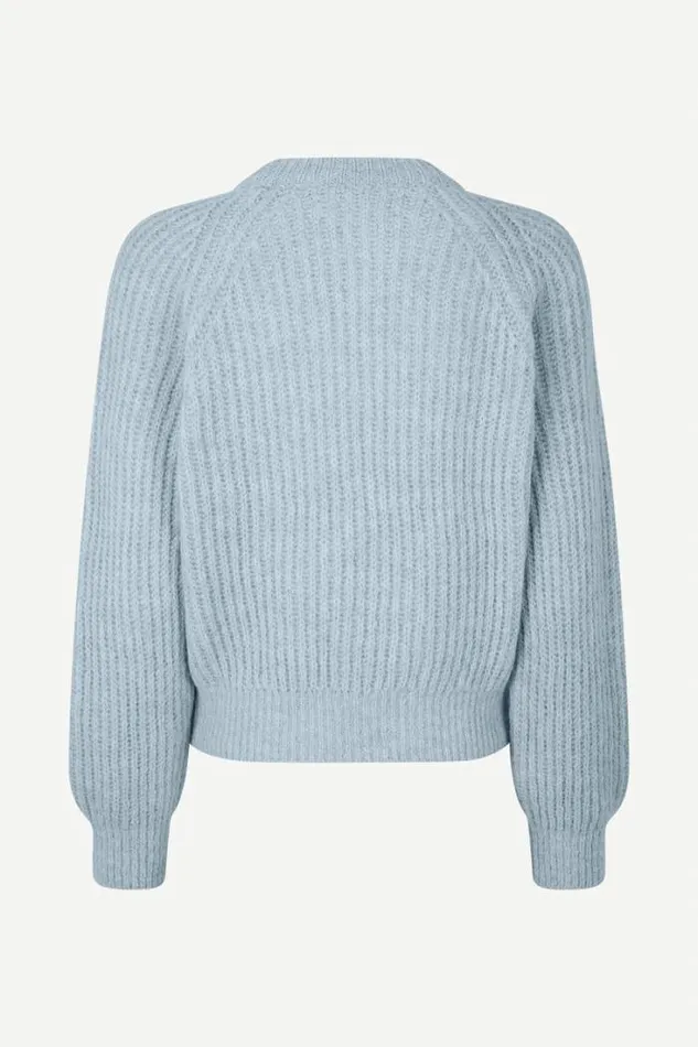 Woman Layla Crew Neck 15009 Oxford Blue Mel Samse Samse Knitwear