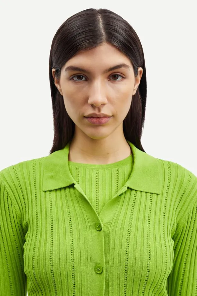 Woman Lea Cardigan 15025 Macaw Green Samse Samse Knitwear