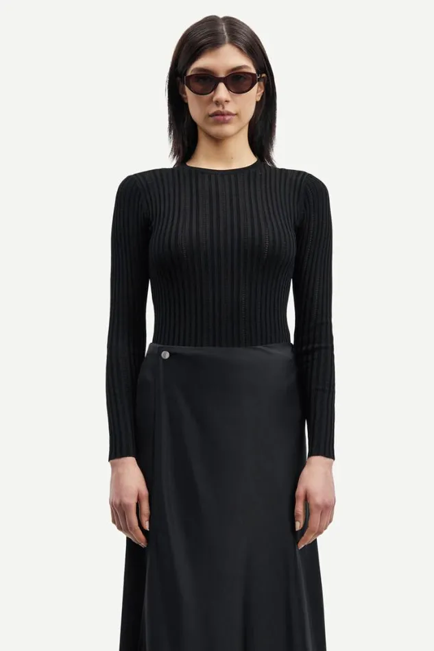 Woman Lea Crew Neck 15025 Black Samse Samse Knitwear