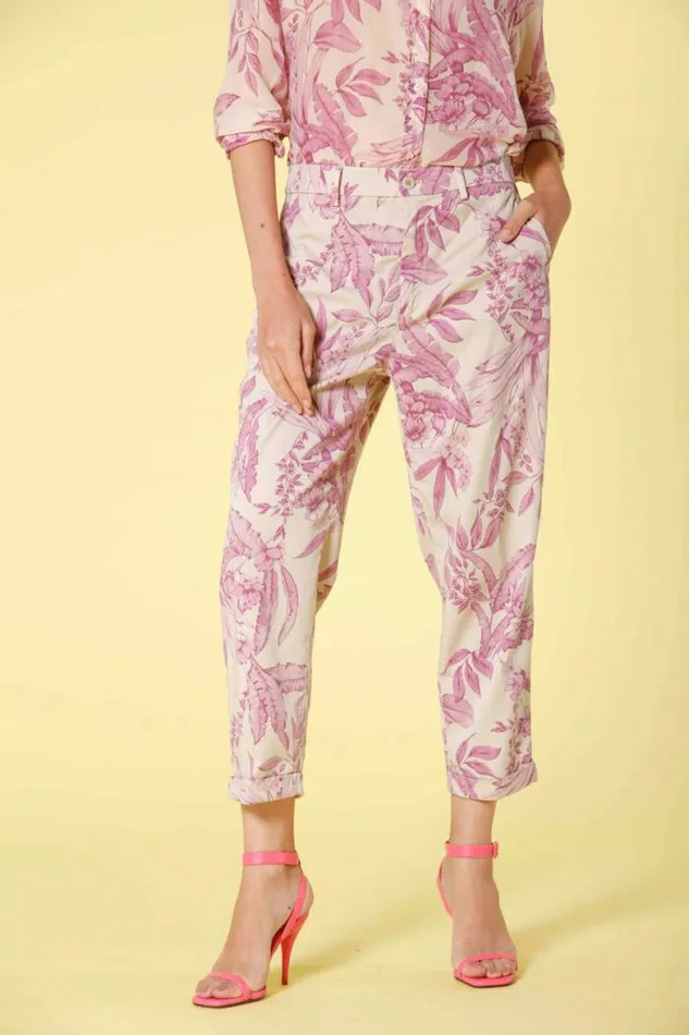 Woman Linda Summer Chino Jogger Pants In Tencel Twill With Flower Print Relaxed Mason039s Pants Woman Linda Summer Chino Jogger Pants In Tencel Twill With Flower Print Relaxed Mason039s Pants