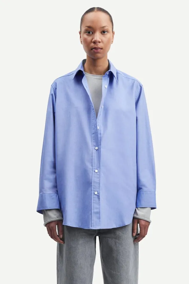 Woman Lova Shirt 15041 Oxford Blue Samse Samse Shirts and Blouses