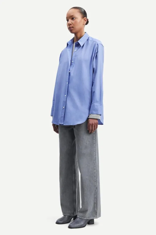Woman Lova Shirt 15041 Oxford Blue Samse Samse Shirts and Blouses