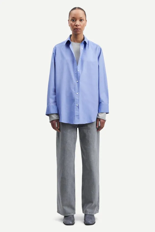 Woman Lova Shirt 15041 Oxford Blue Samse Samse Shirts and Blouses