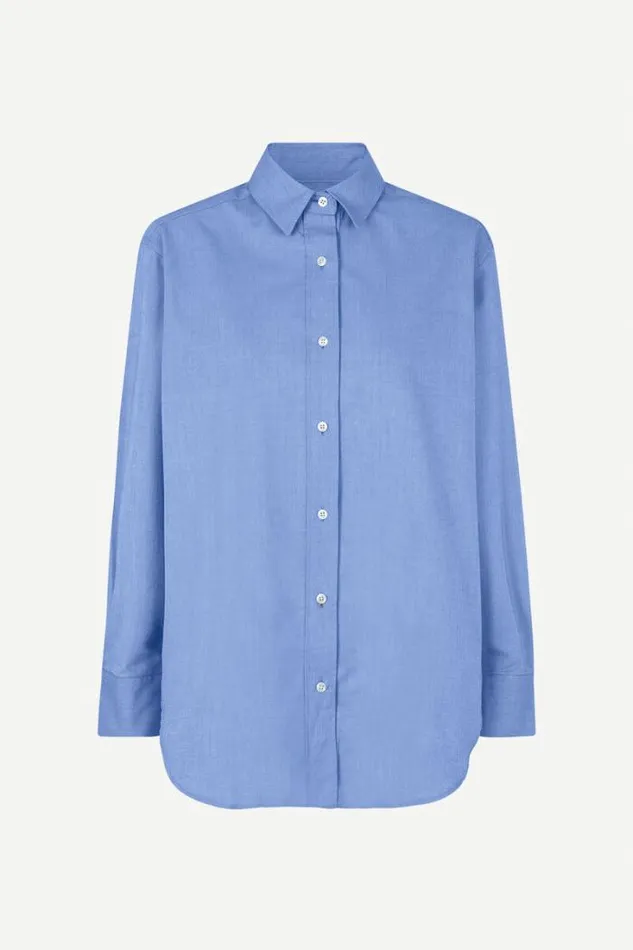 Woman Lova Shirt 15041 Oxford Blue Samse Samse Shirts and Blouses