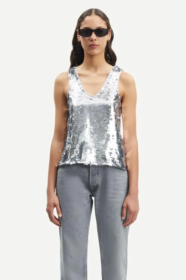 Woman Lykke Top 15036 Silver Samse Samse Tshirts
