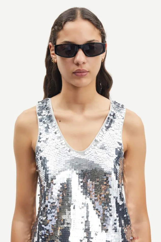 Woman Lykke Top 15036 Silver Samse Samse Tshirts